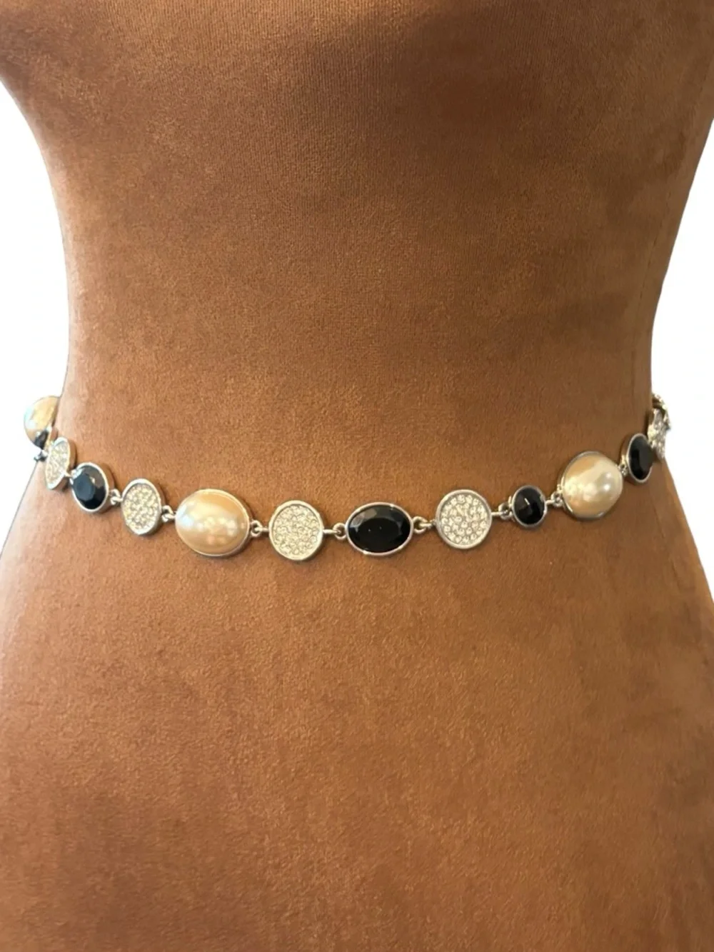 Women's Chain Belt Silver Beaded Jeweled Dress Fashion Ladies Metal Up‎ To 45”